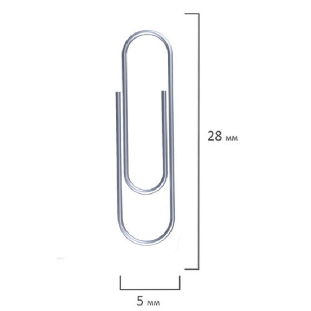 Скрепки канцелярские 28мм, 100шт, Staff, оцинкованные, картон. упак.