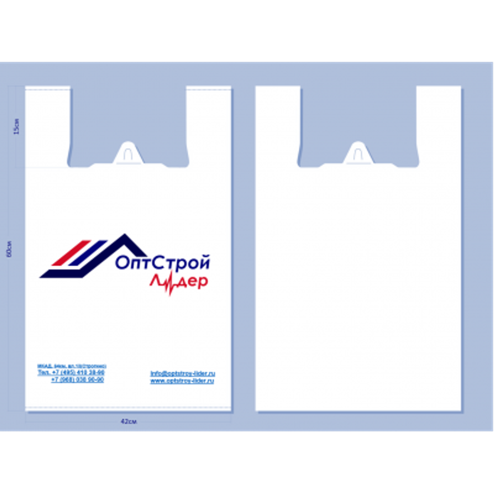 Пакет-майка 420х600 40мкм оптстрой лидер особопрочная