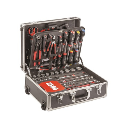 002 JTM Чемодан на колесиках с набором инструмента (181 пр.) для технического обслуживания, USAG (Италия)