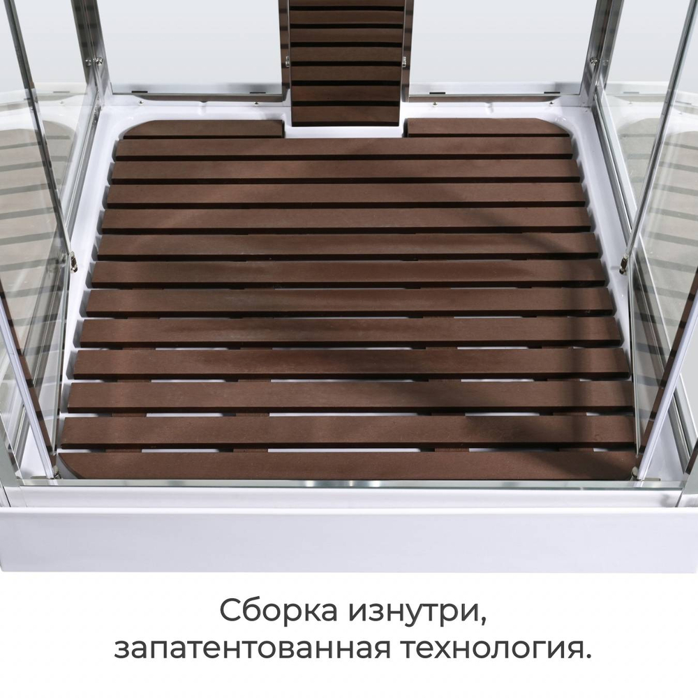 Душевая кабина AvaCan (АваКан) Z1910LEDMT с низким поддоном, с ГМ, с электрикой и LED освещением, 100х100х220