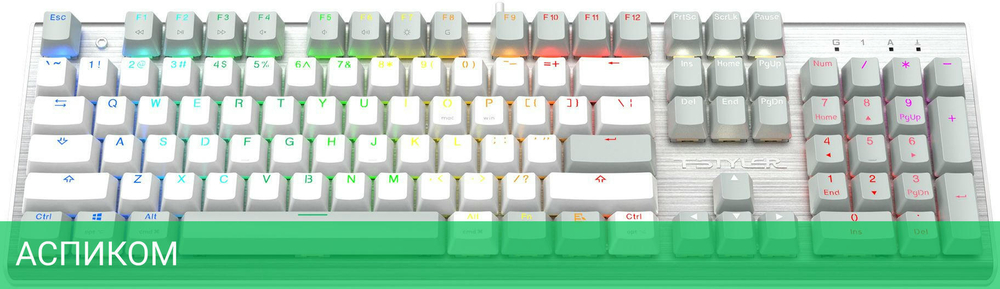 Клавиатура A4Tech Fstyler Neon серый/белый (FS100)