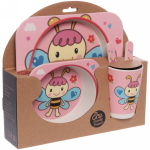 Набор детской посуды из бамбука 5 предметов «Бабочка»