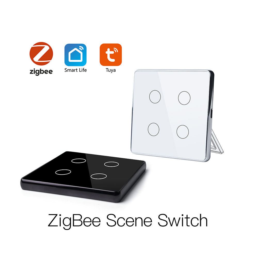 Сенсорный выключатель Zigbee 3CH беспроводной SS3 (на аккумуляторах, черный)