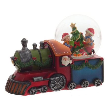 GAEM Фигурка декор в стекл шаре "Паровоз" (муз с ключ), D 10 см, L20,5 W10,5 H15 см