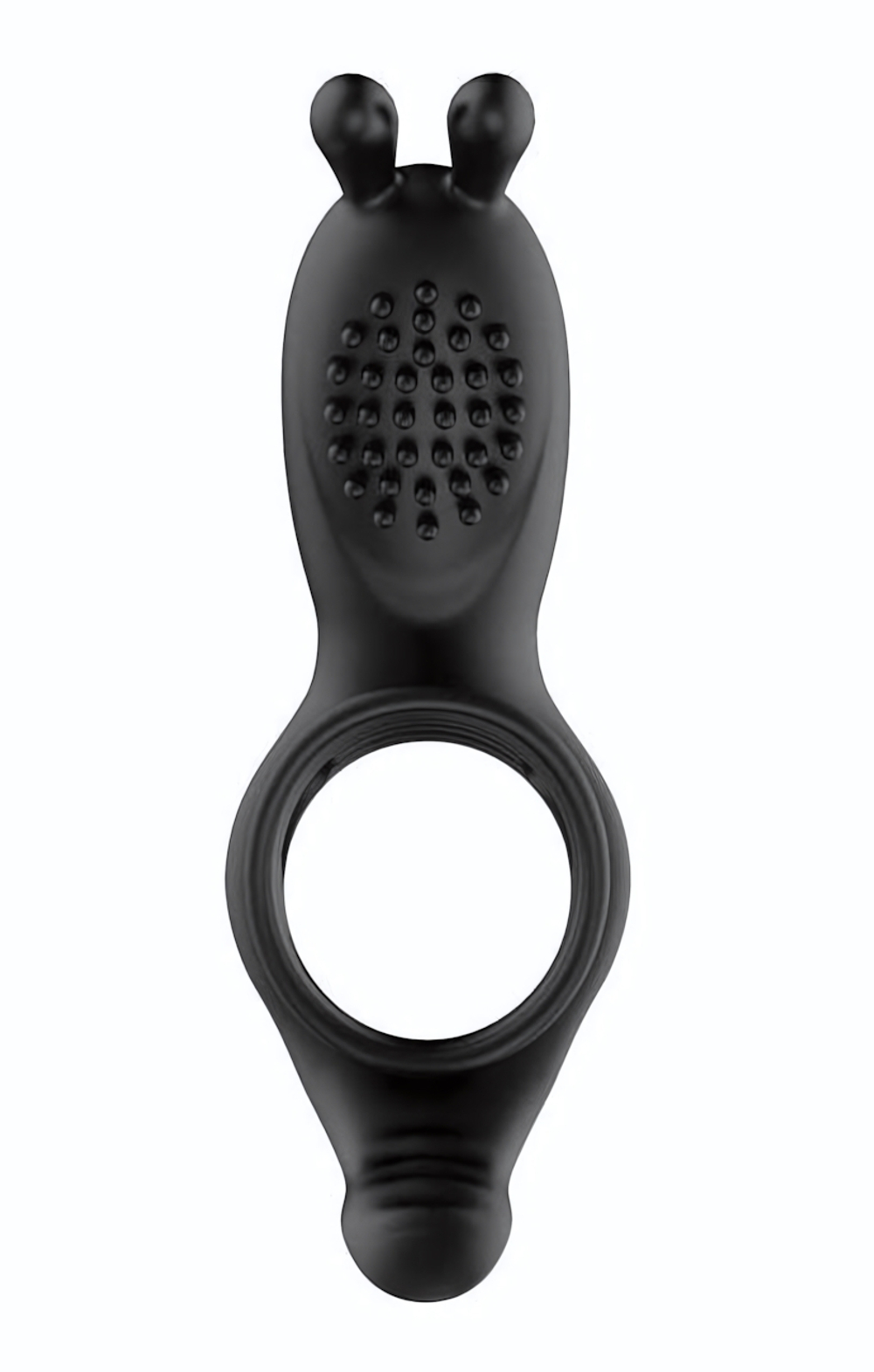 Черное эрекционное кольцо с вибрацией и пультом ДУ (Цвет: черный)