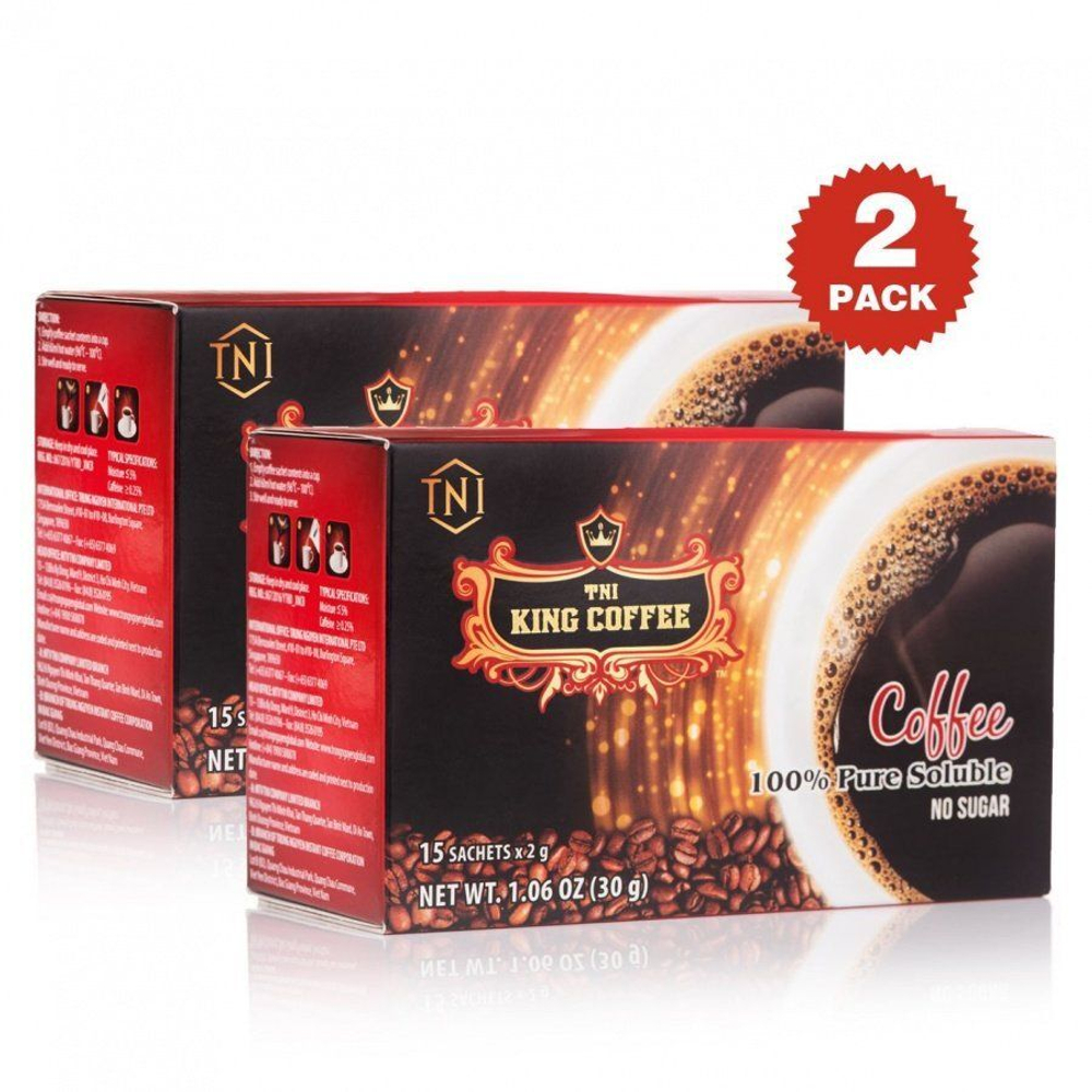 Вьетнамский растворимый черный кофе King Coffee, 15 пак. по 2 г.