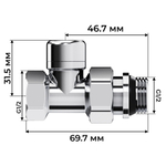 Набор термостатический прямой Royal Thermo Design 1/2quot;М30х1,5 (Хром)