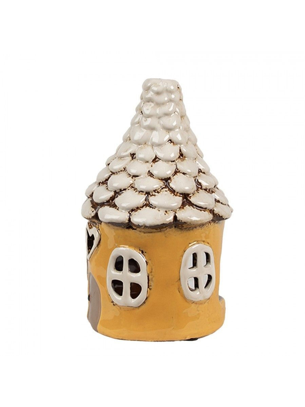 Подсвечник "Домик трулле" желтый Ø 11x17 см