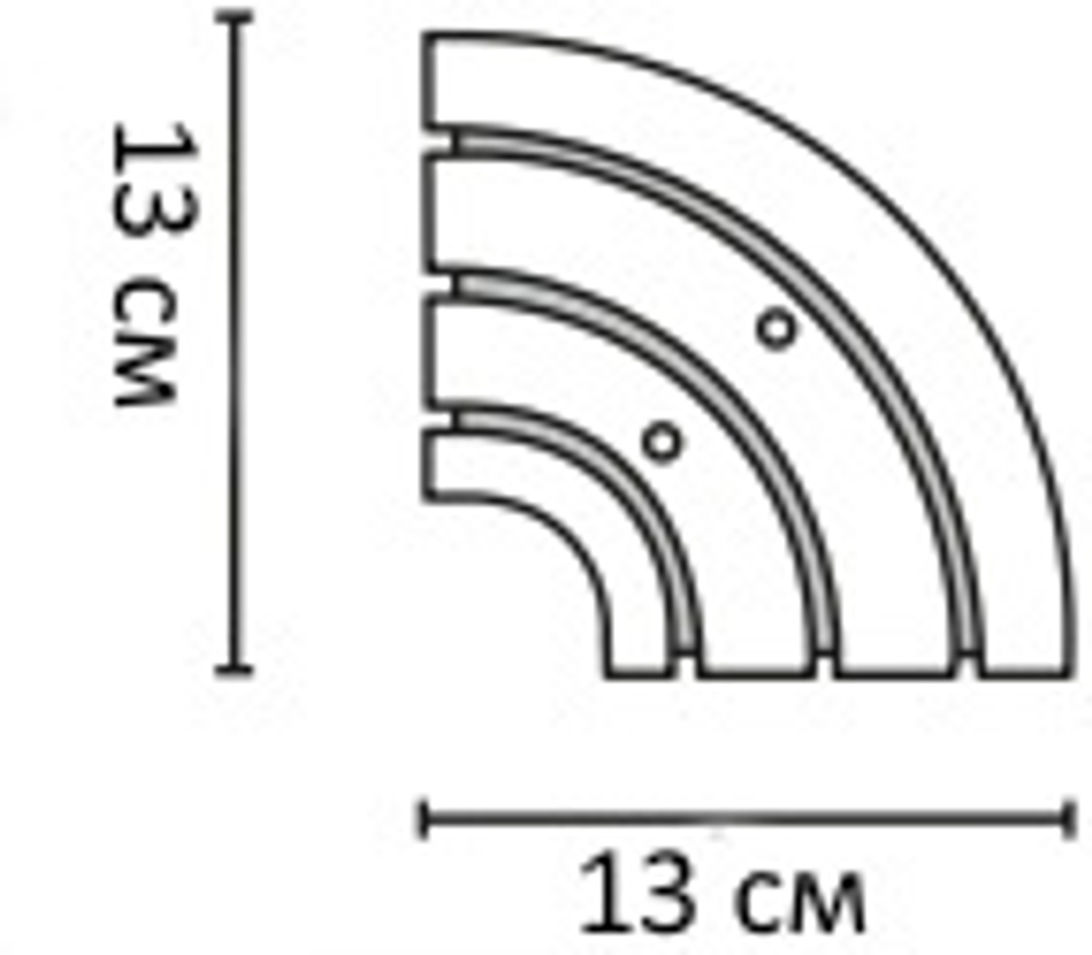 Поворотный соединитель внутренний трехрядный 13х13 (для внутреннего эркера)