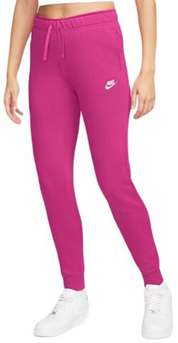 Женские теннисные брюки Nike Sportswear Club Fleece Pant - fireberry/white