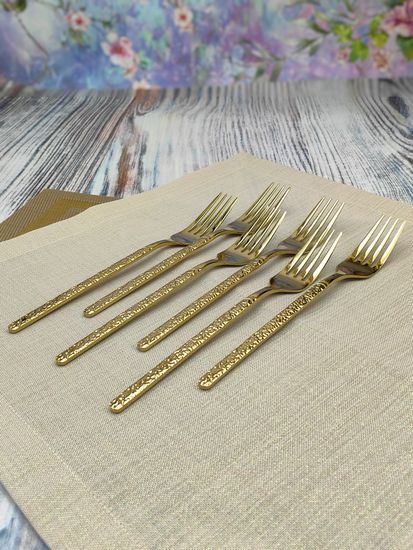 Набор столовых вилок 6 шт. из нержавеющей стали "Рельеф"