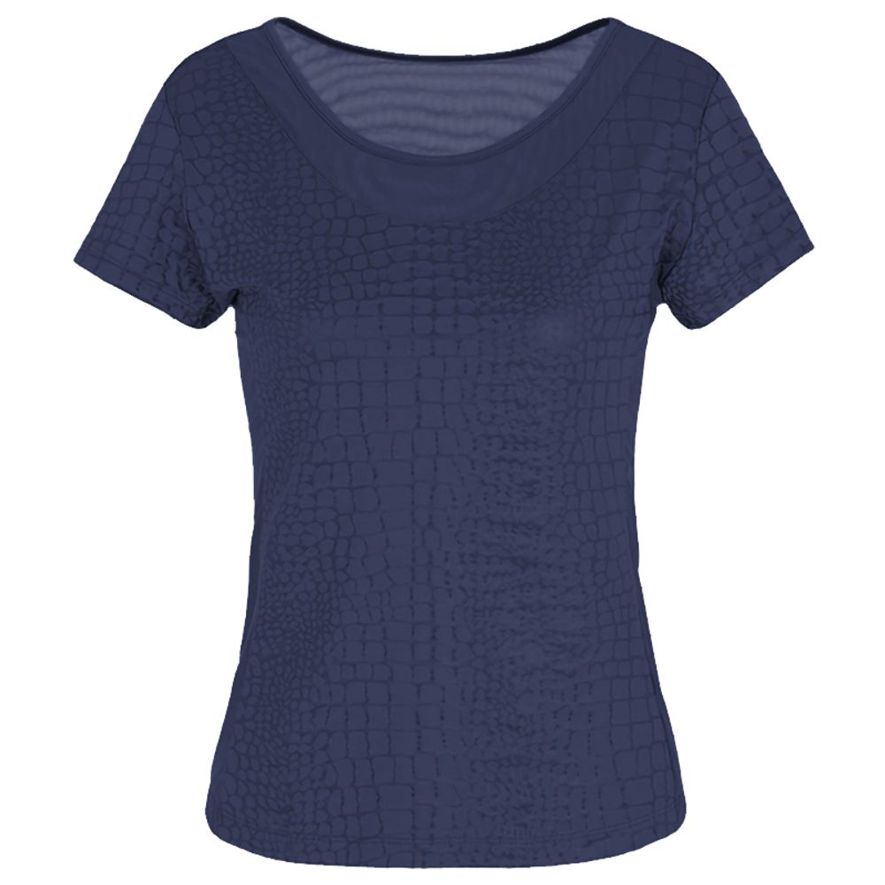 Женская теннисная футболка EA7 Woman Jersey T-shirt - fancy navy blue