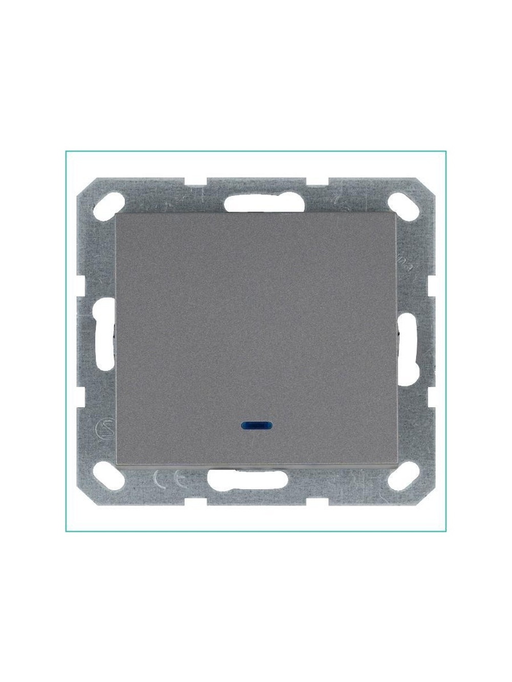 Выключатель 1-кл. 10А IP20 с подсветкой механизм алюм. Jasmart G3011NS