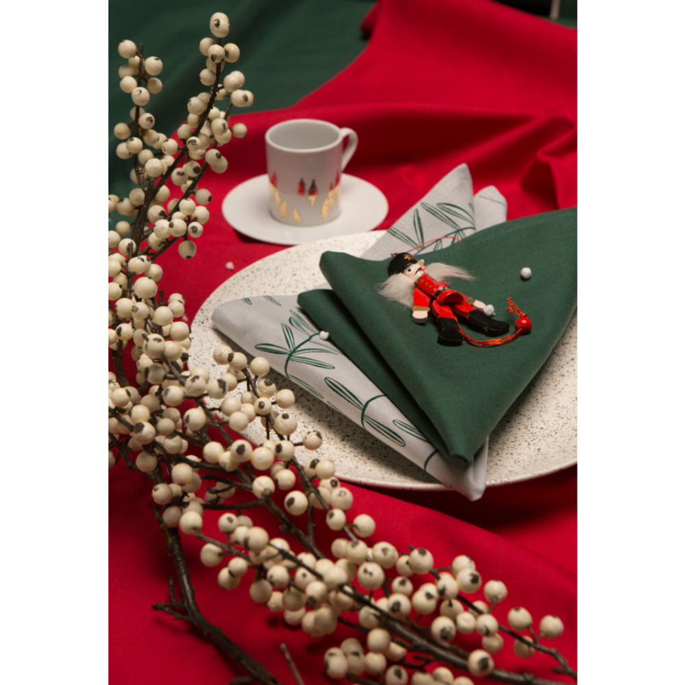 Дорожка на стол из хлопка красного цвета Russian North, 45х150 см