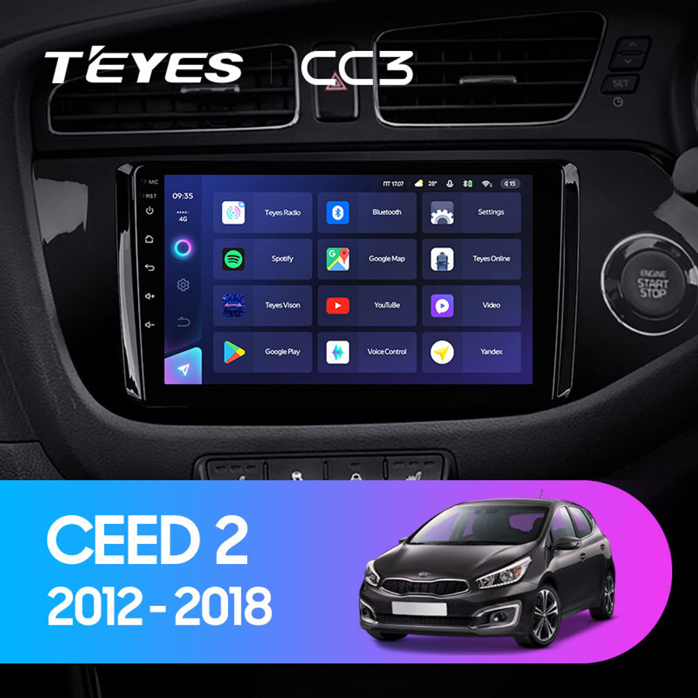 Teyes CC3 9"для KIA Ceed 2 2012-2018 (прав)