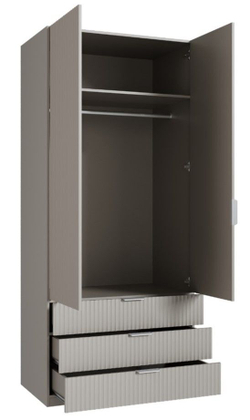 Шкаф для одежды 2 дверный Париж, серый