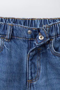 ZARA ДЖИНСОВЫЕ ШОРТЫ BAGGY, ИНДИГО