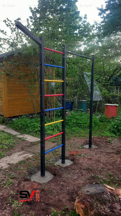 Монтаж уличной шведской стенки Sv Sport (3 вертикальных столба)