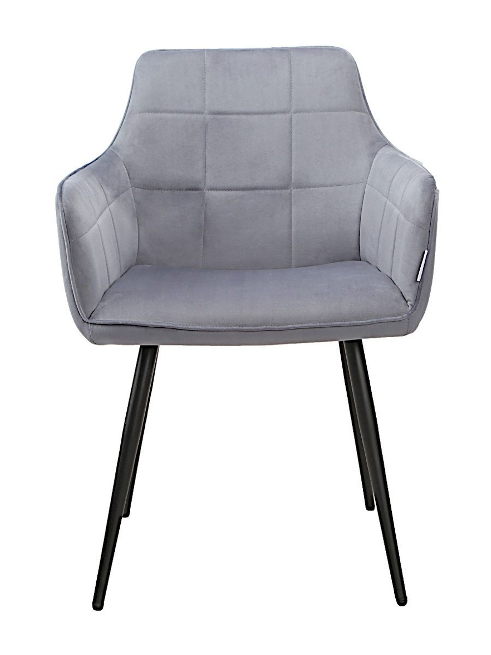 Стул LA ALTA STELLA велюр серо-голубой, каркас черный