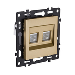 Розетка двойная Ethernet RJ45 Cat.6, золотой Kollinger Asthetik AS-018GD