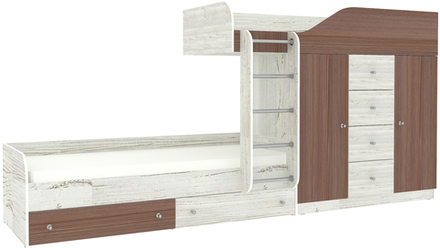 Двухъярусная кровать КарИВи Астра 6 Винтерберг Бодего Темный