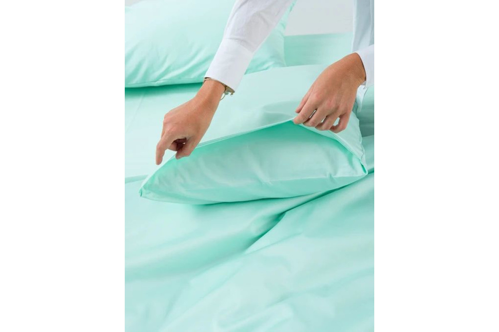 Постельное белье GoodNight Сатин Делюкс 2 сп. с евро (с нав. 50х70) мята