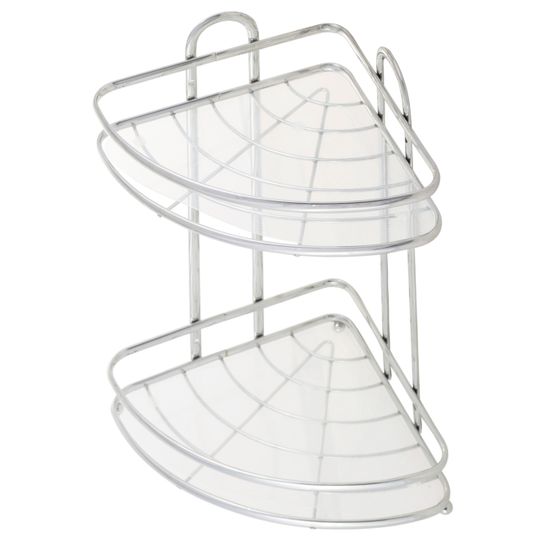 Полка для ванной 2-ярусная угловая Besser BS 0439D (23х17,5х34,5 см) из хромированной стали