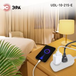 Удлинитель электрический ЭРА UDL-10-215-E Greenline 2 розетки с заземлением 1,5м ПВС 3x0.75мм2