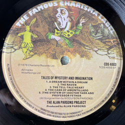 Винтажная виниловая пластинка LP The Alan Parsons Project, Tales Of Mystery And Imagination, Edgar Allan Poe (Англия 1976)
