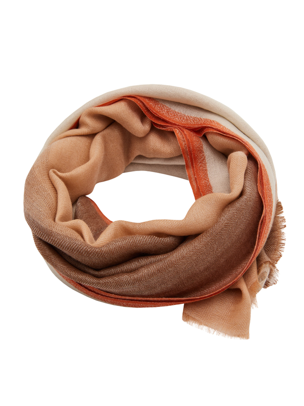 Stole cashmere terracotta color