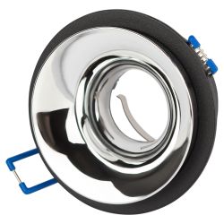 Светильник встраиваемый декоративный ЭРА KL103 BK/CH под лампу MR16 GU5.3 черный/хром | Декоративные встраиваемые светильники