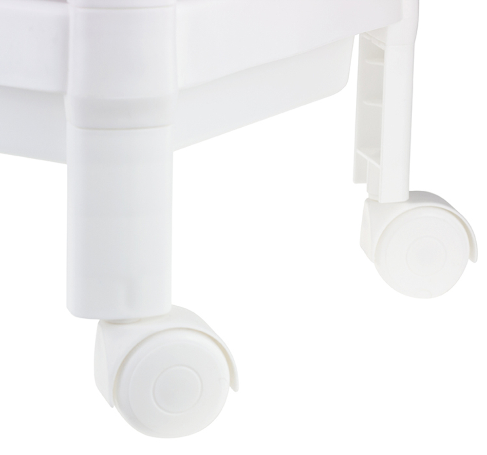 Этажерка узкая на колесах (3 секции) 530x170x140 полки с бортиками М2704