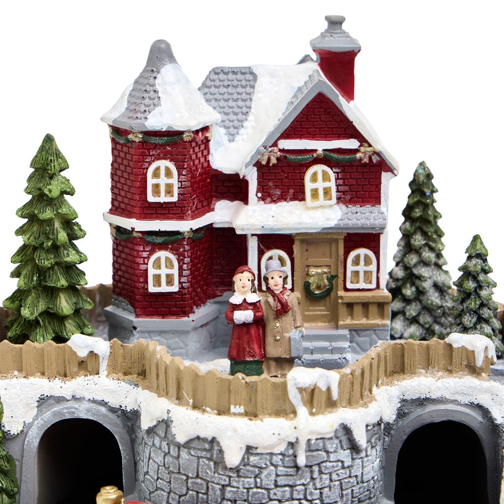 МУЗЫКАЛЬНАЯ СТАТУЭТКА "ЗАГОРОДНЫЙ ДОМИК" С LED-ПОДСВЕТКОЙ 19,5Х19,5Х17,5 СМ