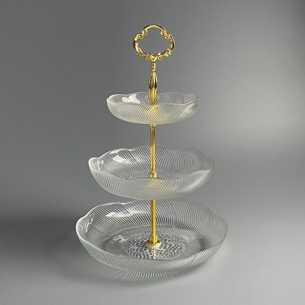 Lenardi 200-158 Трехъярусная этажерка в под.уп.(х12)Стекло