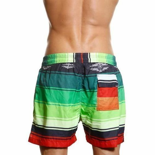 Мужские пляжные шорты Super Dy в зеленую полоску