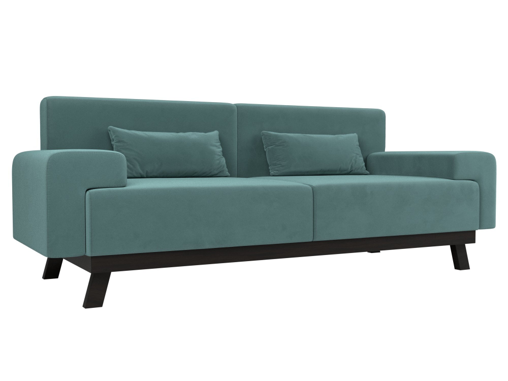 Диван прямой Мюнхен, Бирюзовый, Велюр, 109096