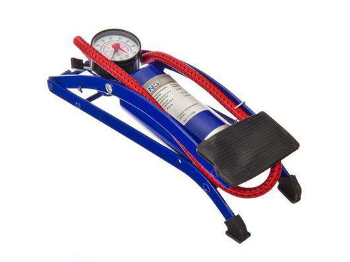 Насос ножной манометр синий Стандарт 55*120мм