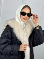 капор зимний и осенний капюшон- снуд вязаный ангора