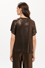 23425 Блузка женская (золотисто-черный)