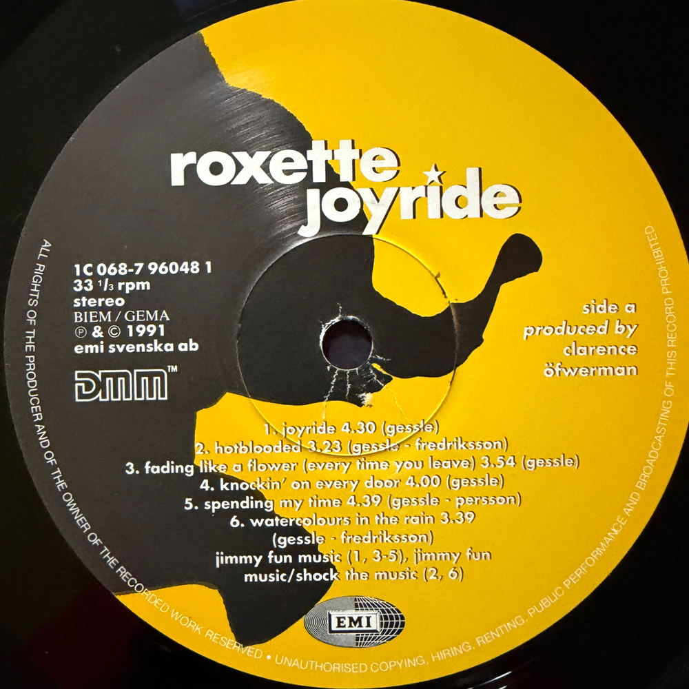 Roxette ‎– Joyride (Швеция 1991г.)