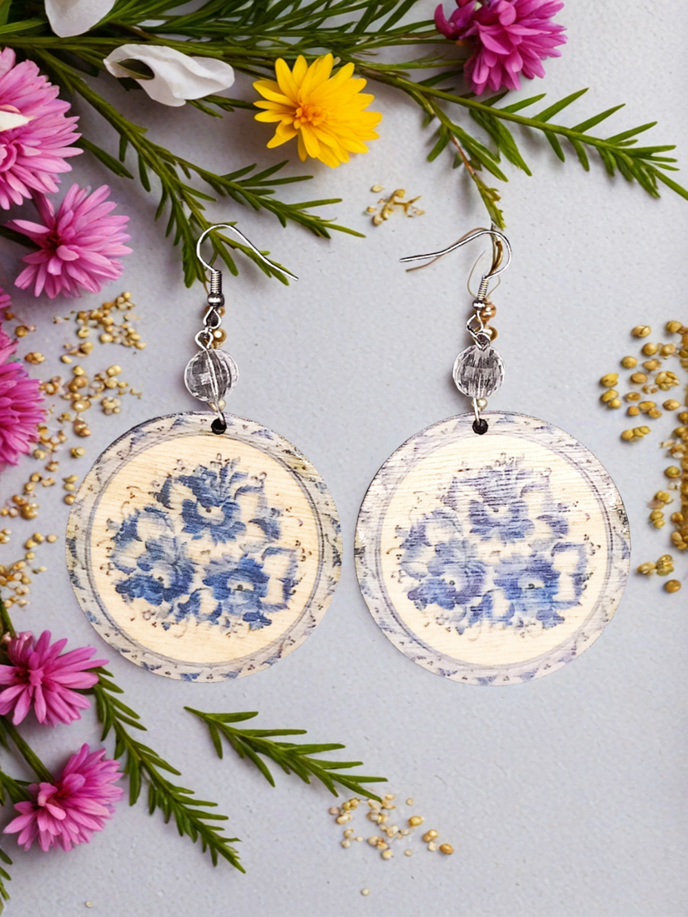 Серьги Гжель