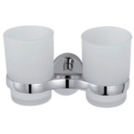 Стакан для зубных щеток, двойной, стекло/металл, хром, Frap, F1608