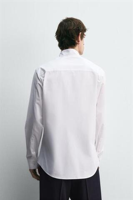 ZARA HARRY LAMBERT X DISNEY РУБАШКА С ВОРОТНИКОМ В ФОРМЕ СИЛУЭТА МИККИ МАУСА, БЕЛЫЙ