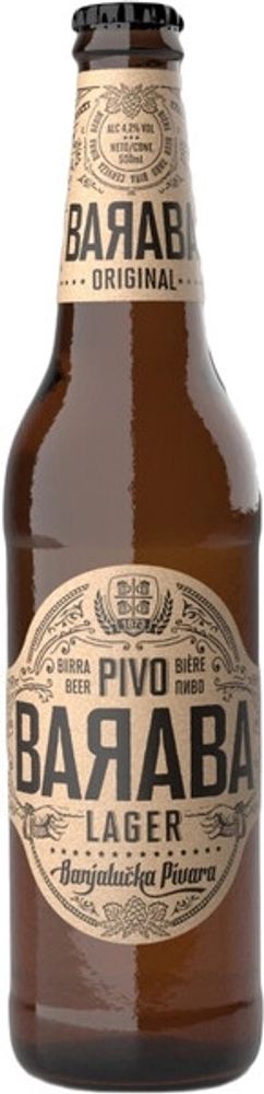 Пиво Бараба Оригинал Лагер / Baraba Original Lager 0.5 - стекло