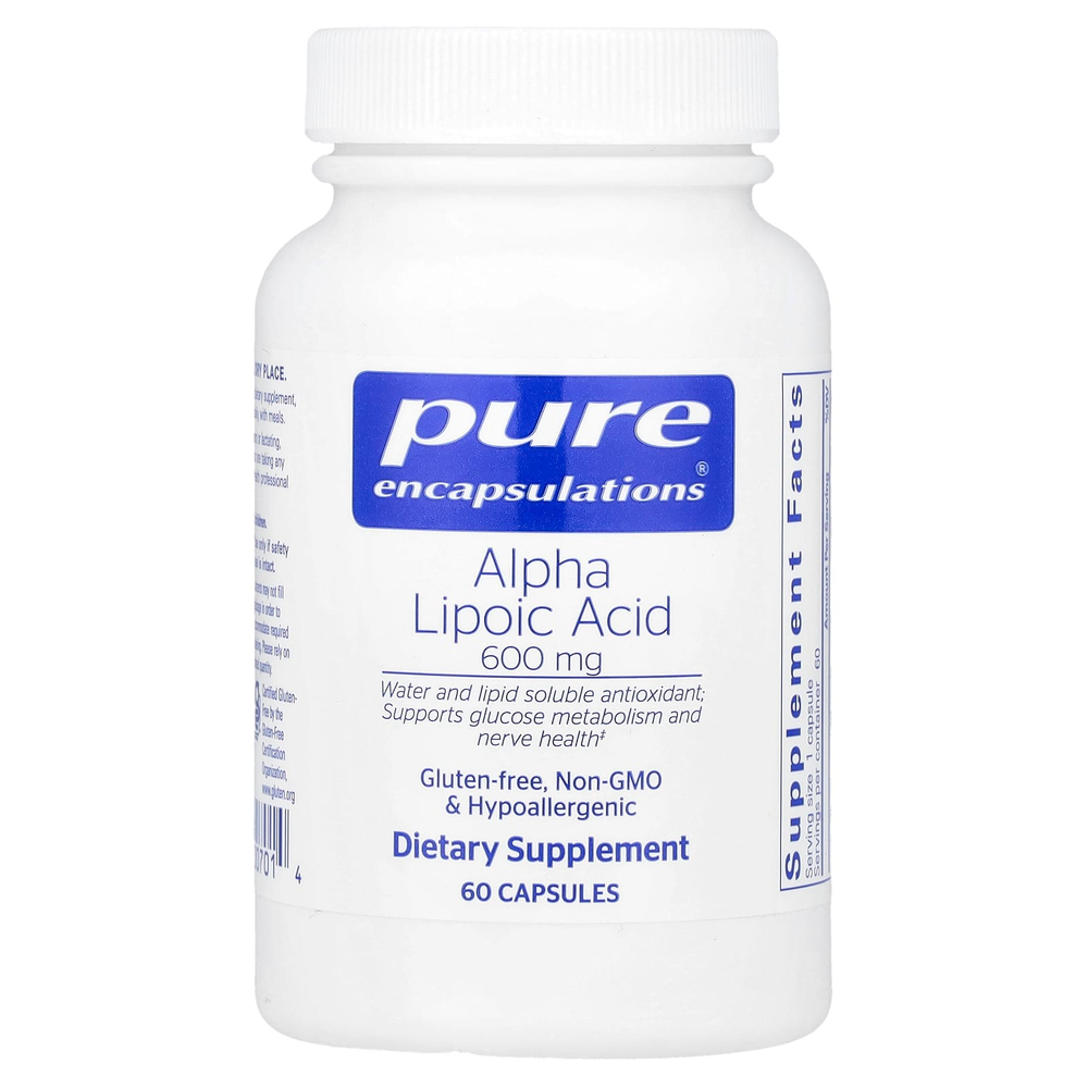 Pure Encapsulations, Альфа-липоевая кислота, 600 мг, 60 капсул
