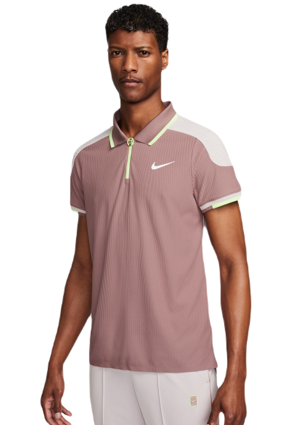 Nike Court Slam Dri Fit ADV Tennis Polo smokey mauve platinum violet white 15 960 tennishub.ru