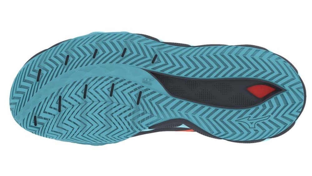 Мужские кроссовки теннисные Mizuno Wave Enforce Tour AC - collegiate blue/soleil/tanager turquoise