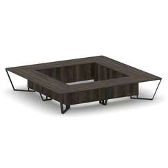 Steel Meet Стол переговорный квадратный KDK-PR.B.SP-20K2 Дуб Мали/Металл Черный 4000*4000*750