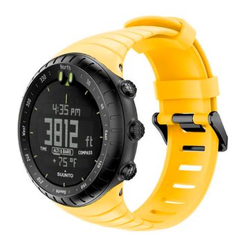 Ремешок силиконовый для Suunto Core спортивный (Желтый)