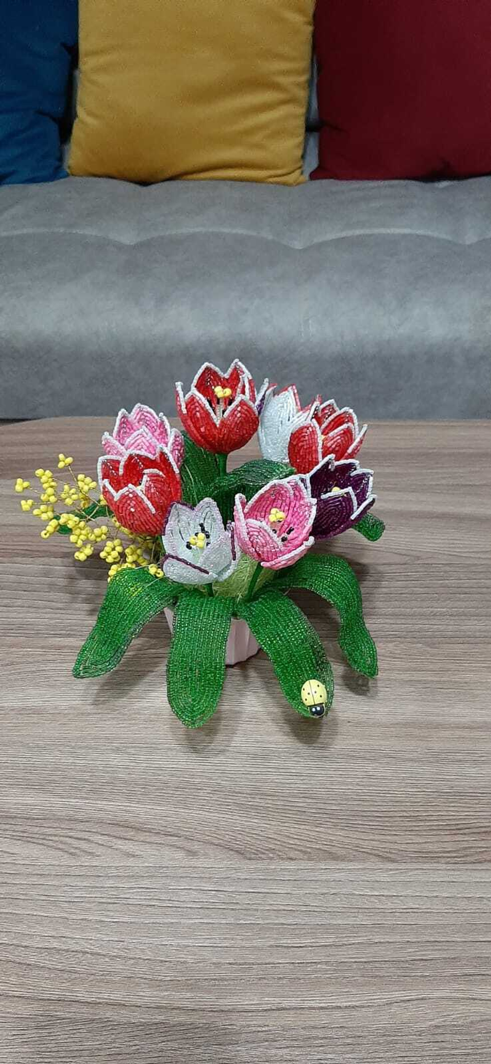 Тюльпаны из бисера 19см